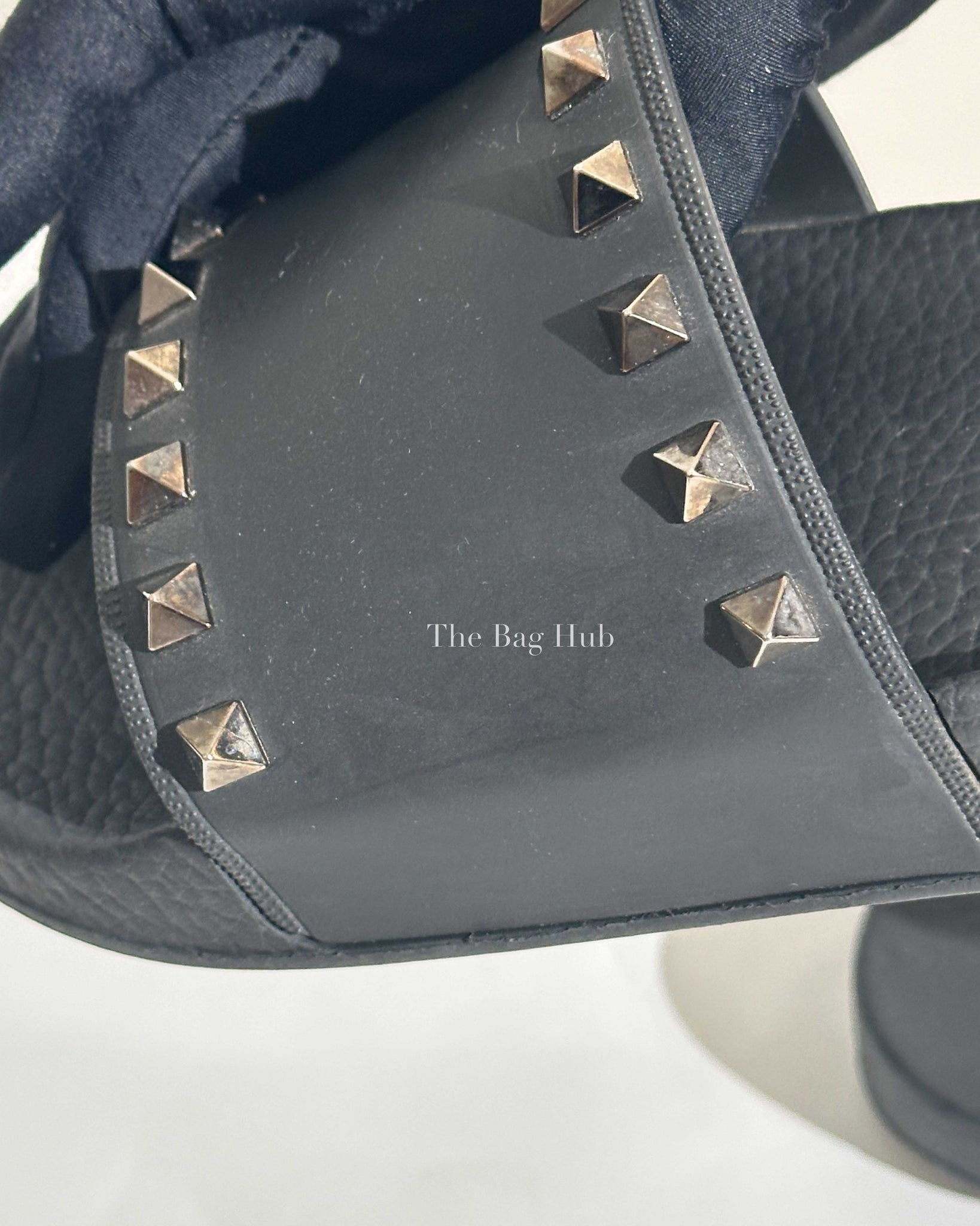 Valentino Black Rockstud Rubber Slider Sandals Size 41-14