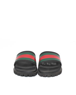 Gucci Black Web Accent Rubber Slide Sandals Size 7-3