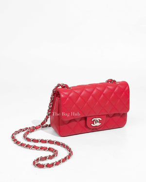 Chanel Red Mini Rectangle Flap SHW-1