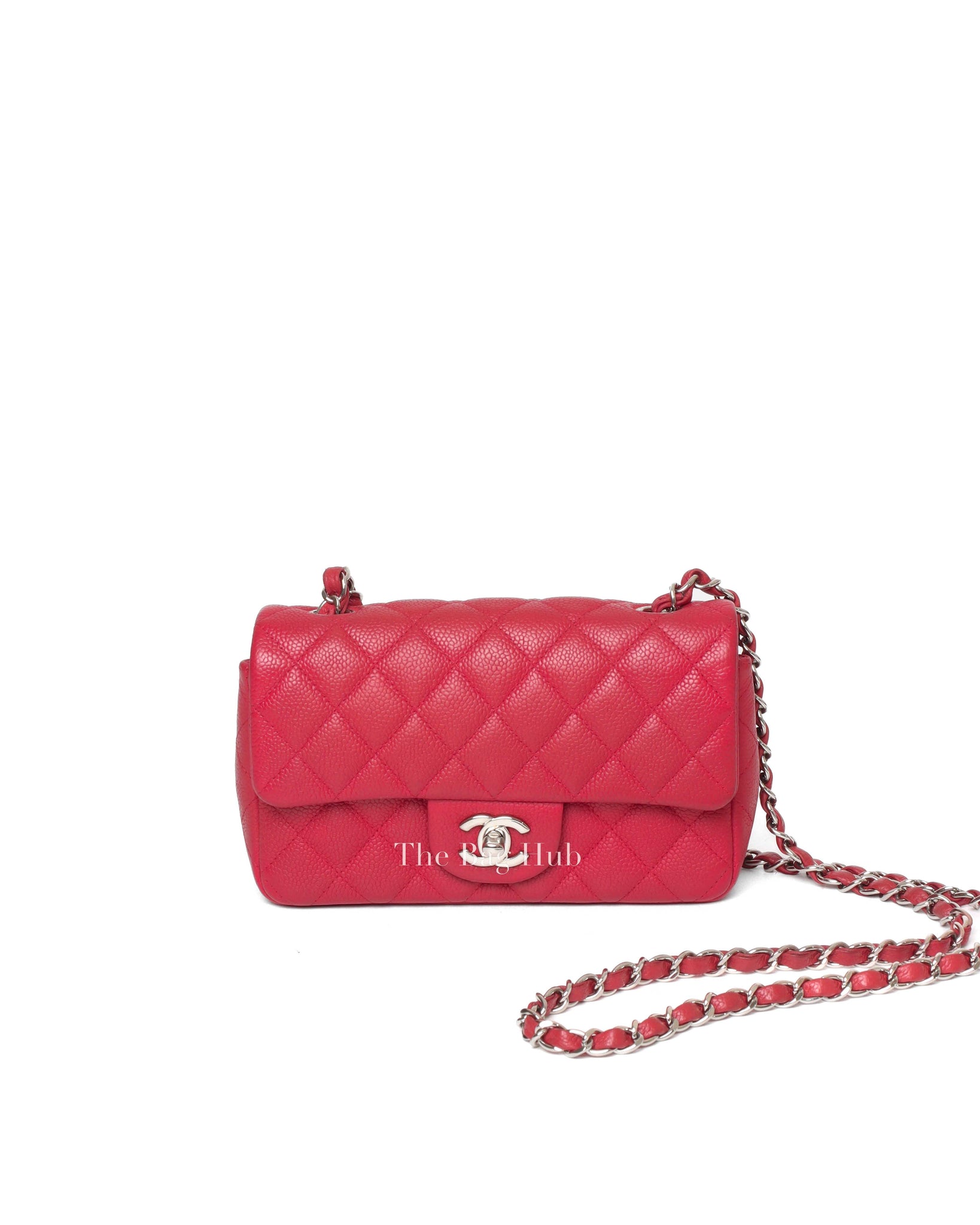 Chanel Red Mini Rectangle Flap SHW-2