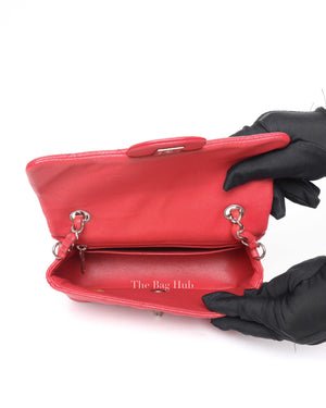 Chanel Red Mini Rectangle Flap SHW-11