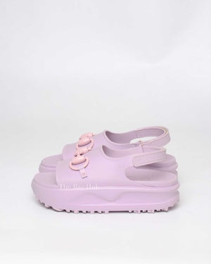 Gucci Lilac Horsebit Platform Rubber Sandals Size 40