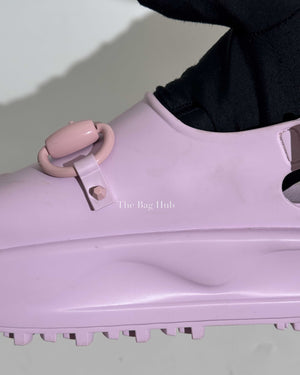 Gucci Lilac Horsebit Platform Rubber Sandals Size 40