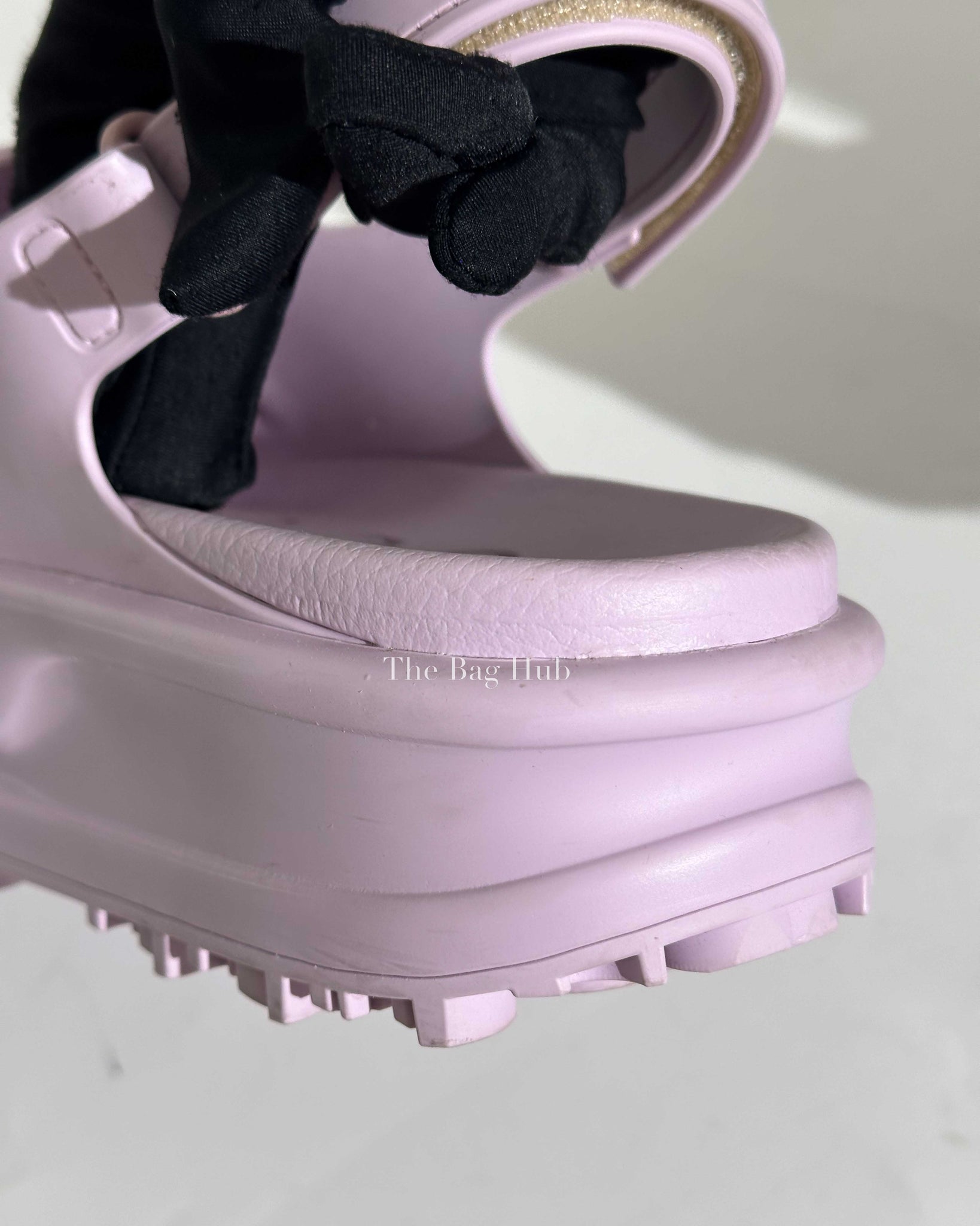 Gucci Lilac Horsebit Platform Rubber Sandals Size 40