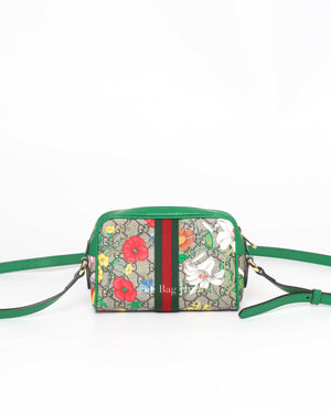 Gucci Green GG Supreme Flora Limited Edition Small Ophidia Bag-3