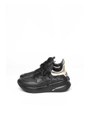 Alexander McQueen Nappa Black/Gold Exclusive Oversized Sneakers Size 41