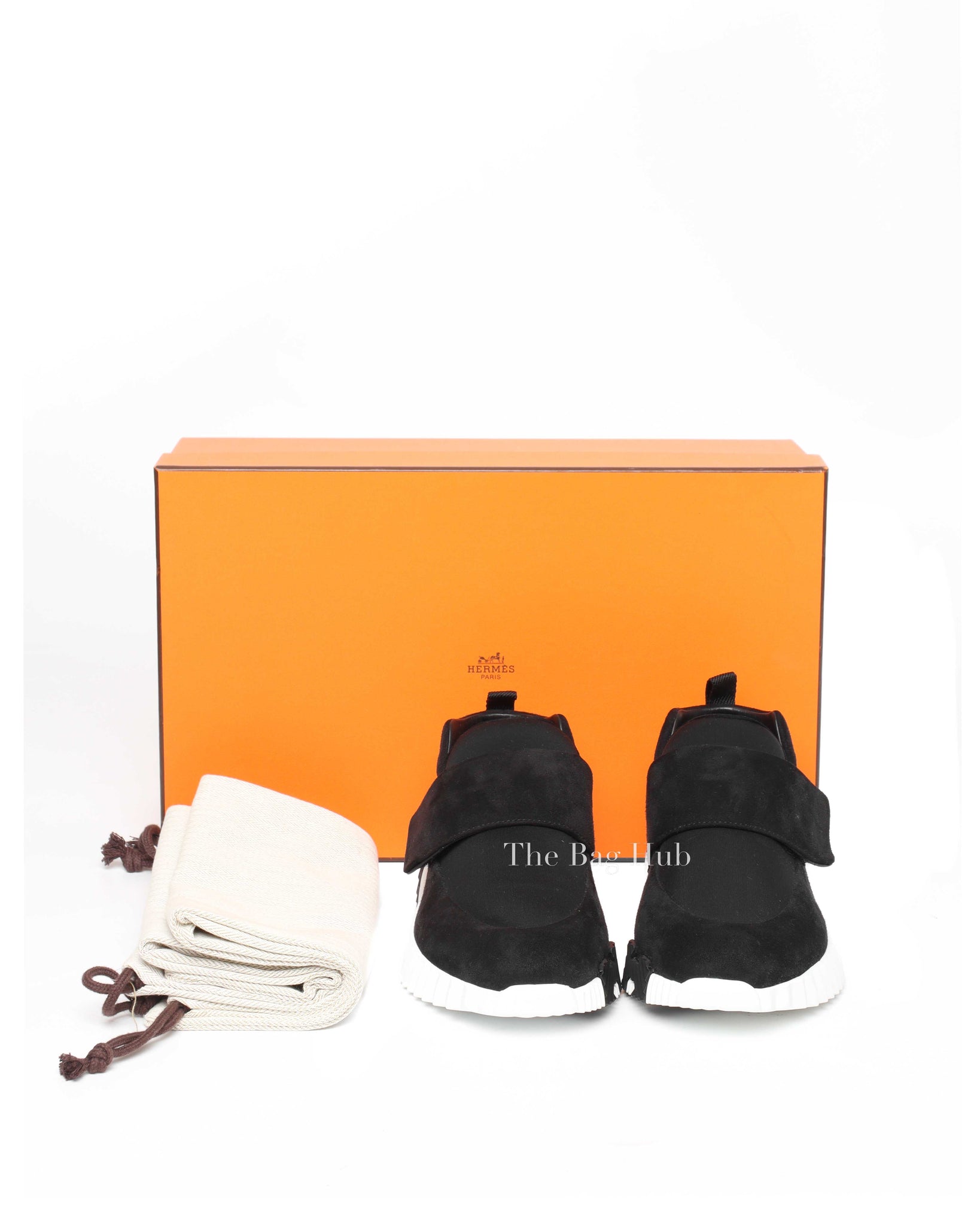 Hermes Black Suede H Sneakers Size 37-9