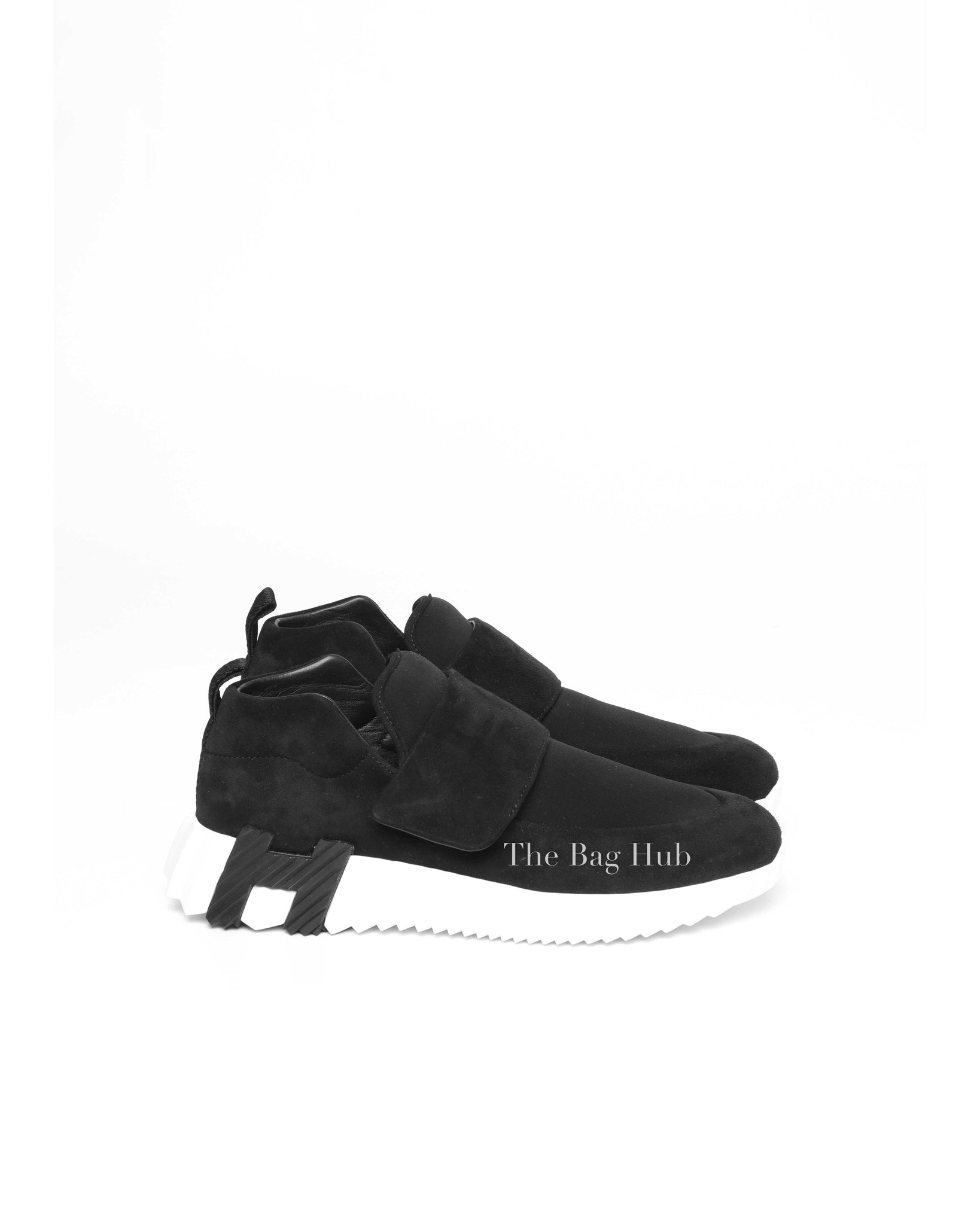 Hermes Black Suede H Sneakers Size 37-4