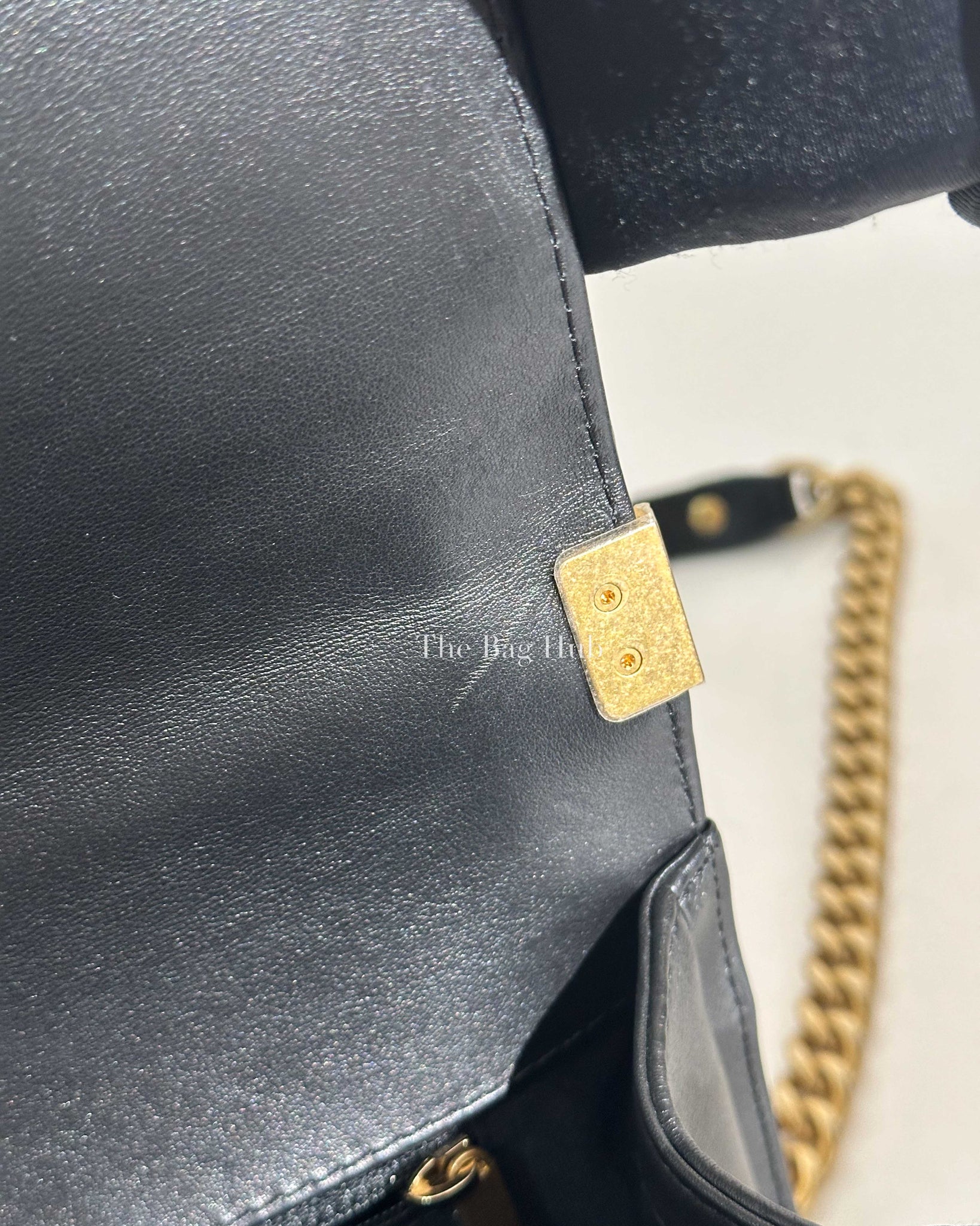 Chanel Black Calfskin Chain Handle Boy Bag GHW-14