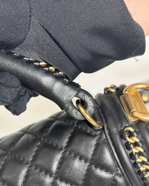 Chanel Black Calfskin Chain Handle Boy Bag GHW-18