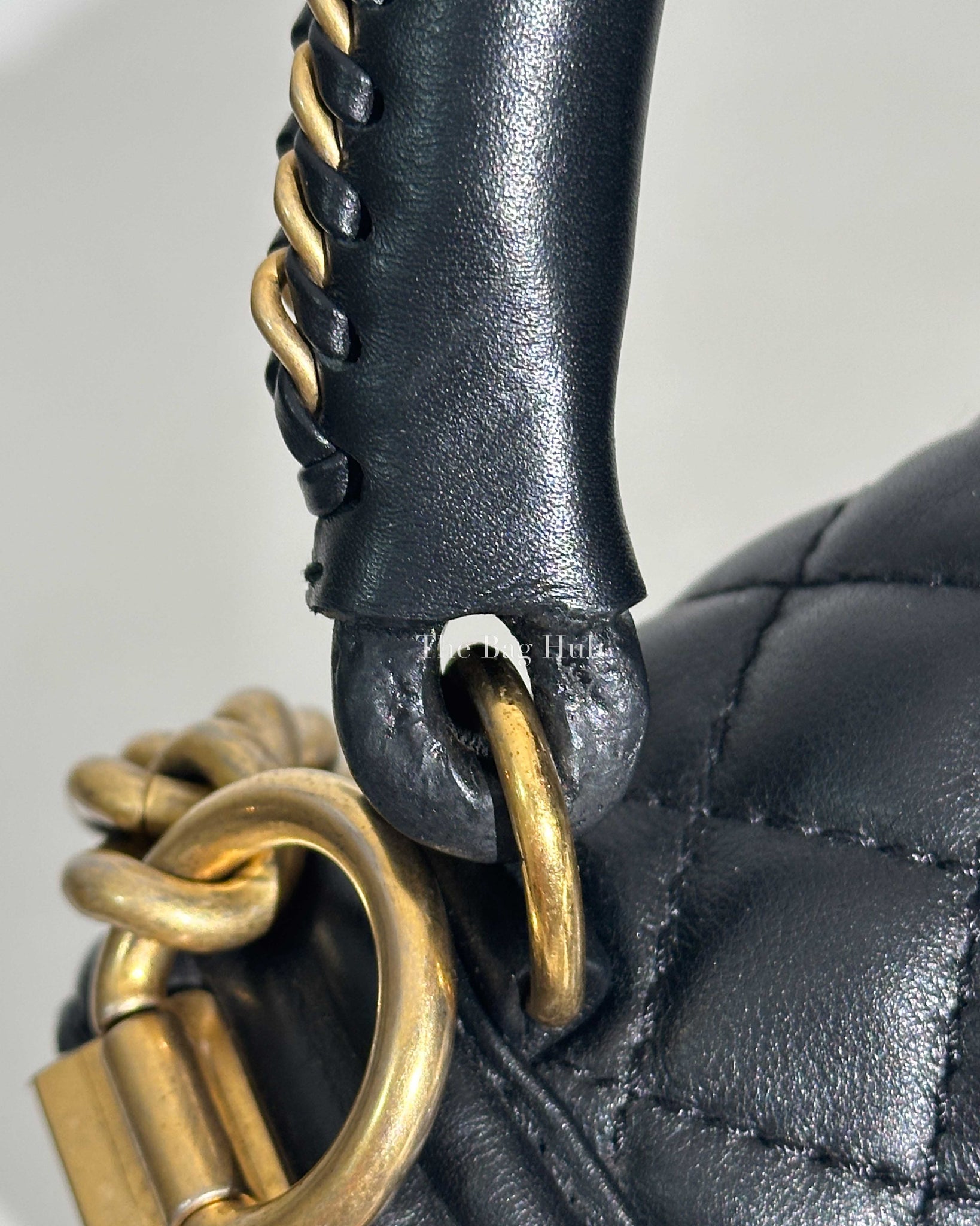 Chanel Black Calfskin Chain Handle Boy Bag GHW-19