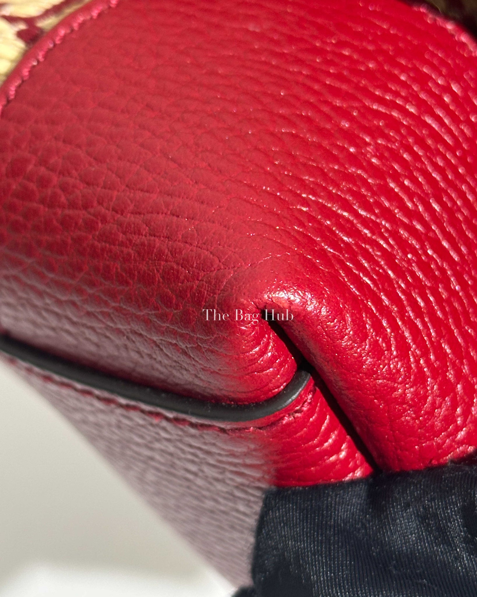 Gucci Red Raffia Ophidia GG Tote Bag