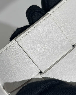 Bottega Veneta White Intrecciato Nappa Calf Leather Belt 70cm-10