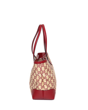 Gucci Red Raffia Ophidia GG Tote Bag