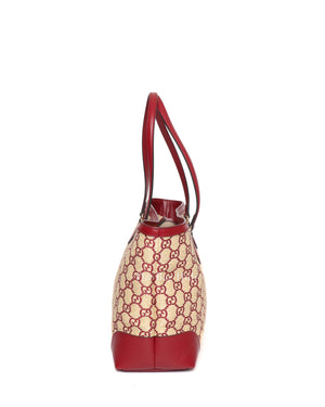 Gucci Red Raffia Ophidia GG Tote Bag