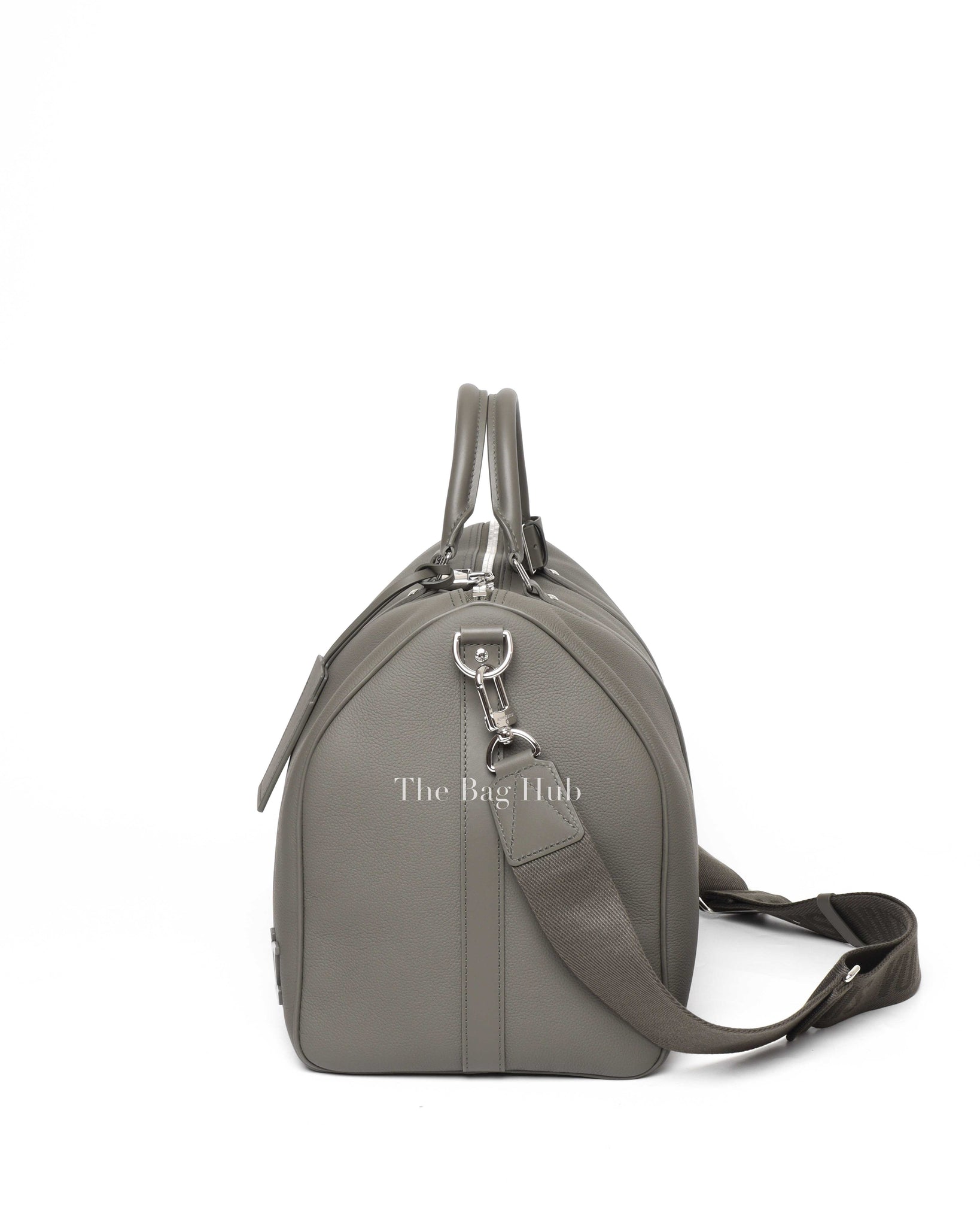 Louis Vuitton Khaki LV Aerogram Leather Keepall Bandouliere 50 Travel Bag-5