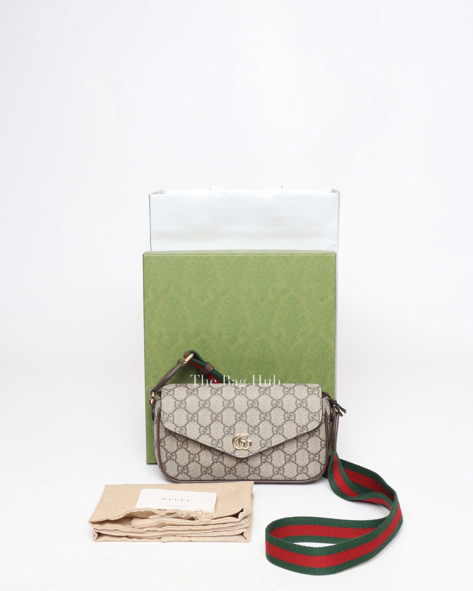 Gucci Beige/Ebony Canvas Ophidia Mini Bag-13