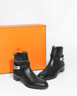 Hermes Black Neo Ankle Boots Size 38