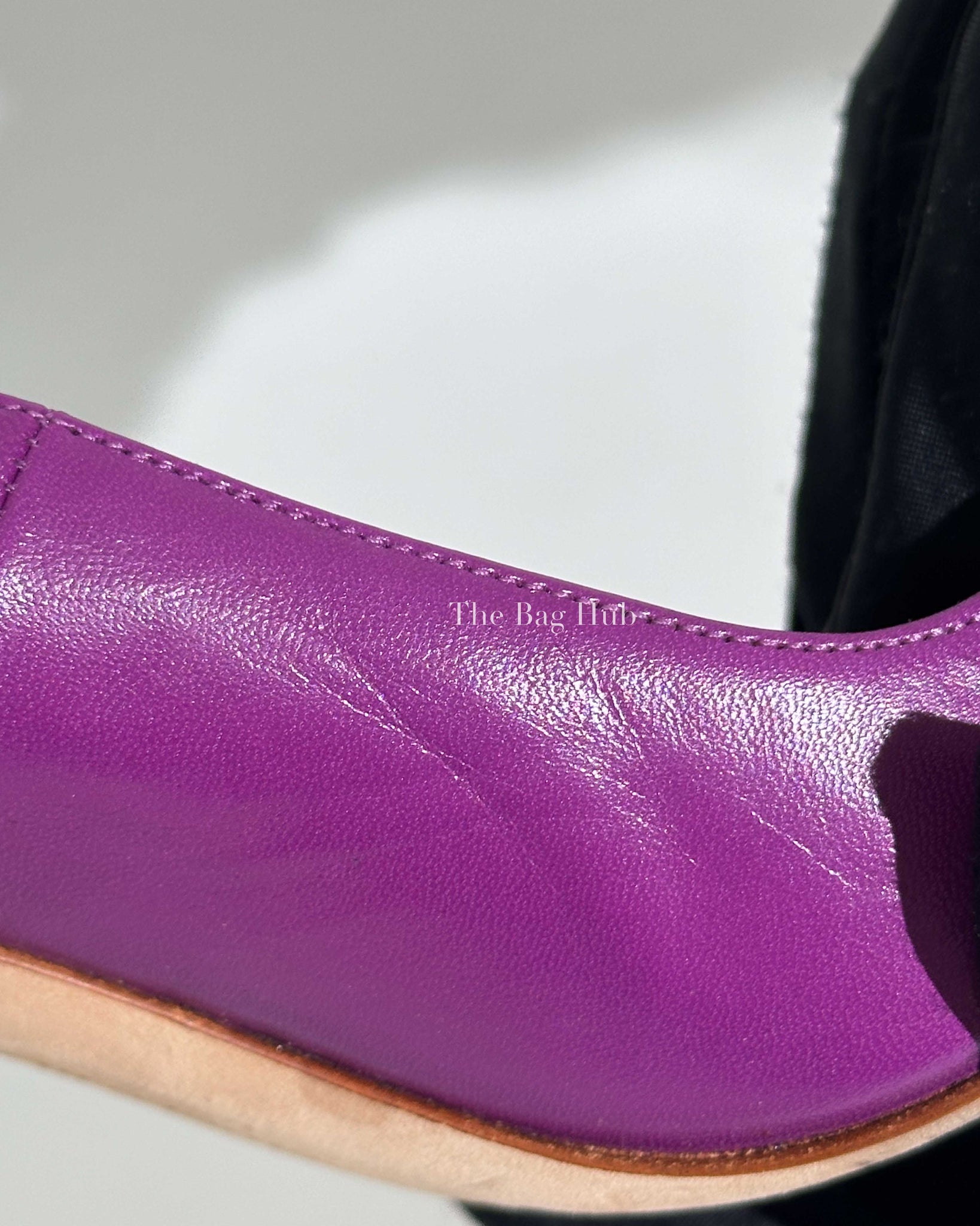 Manolo Blahnik Violet Leather BB Pumps Size 36-11