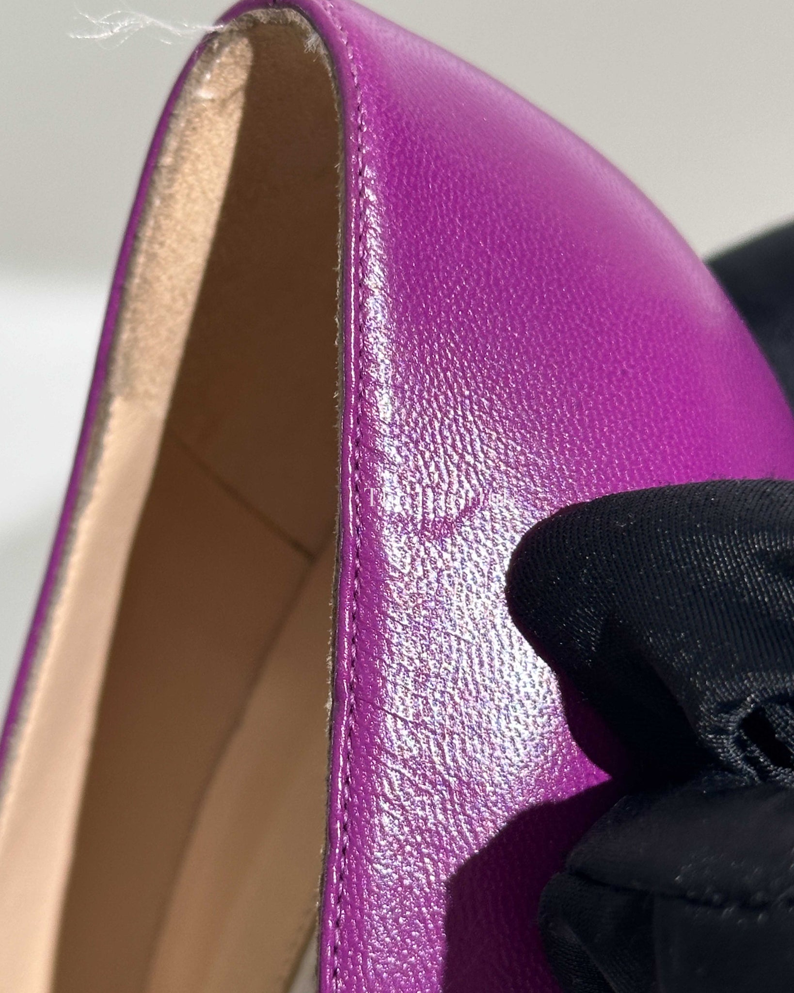 Manolo Blahnik Violet Leather BB Pumps Size 36-12