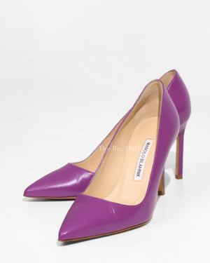 Manolo Blahnik Violet Leather BB Pumps Size 36-1