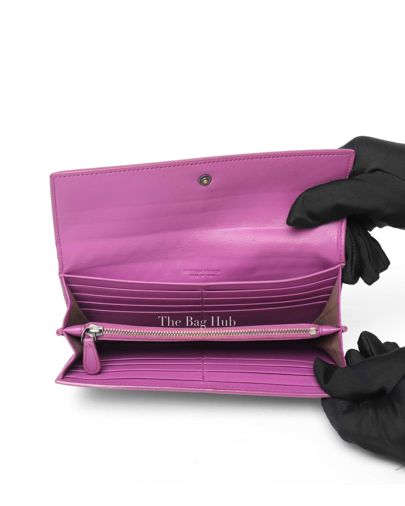 Bottega Veneta Purple Intrecciato Long Wallet-11