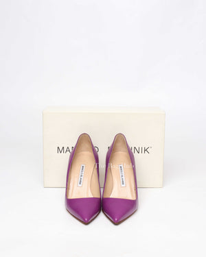 Manolo Blahnik Violet Leather BB Pumps Size 36-9