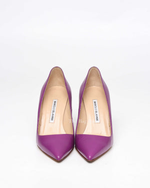 Manolo Blahnik Violet Leather BB Pumps Size 36-3