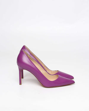 Manolo Blahnik Violet Leather BB Pumps Size 36-4