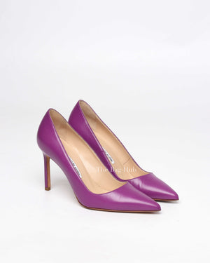 Manolo Blahnik Violet Leather BB Pumps Size 36-2