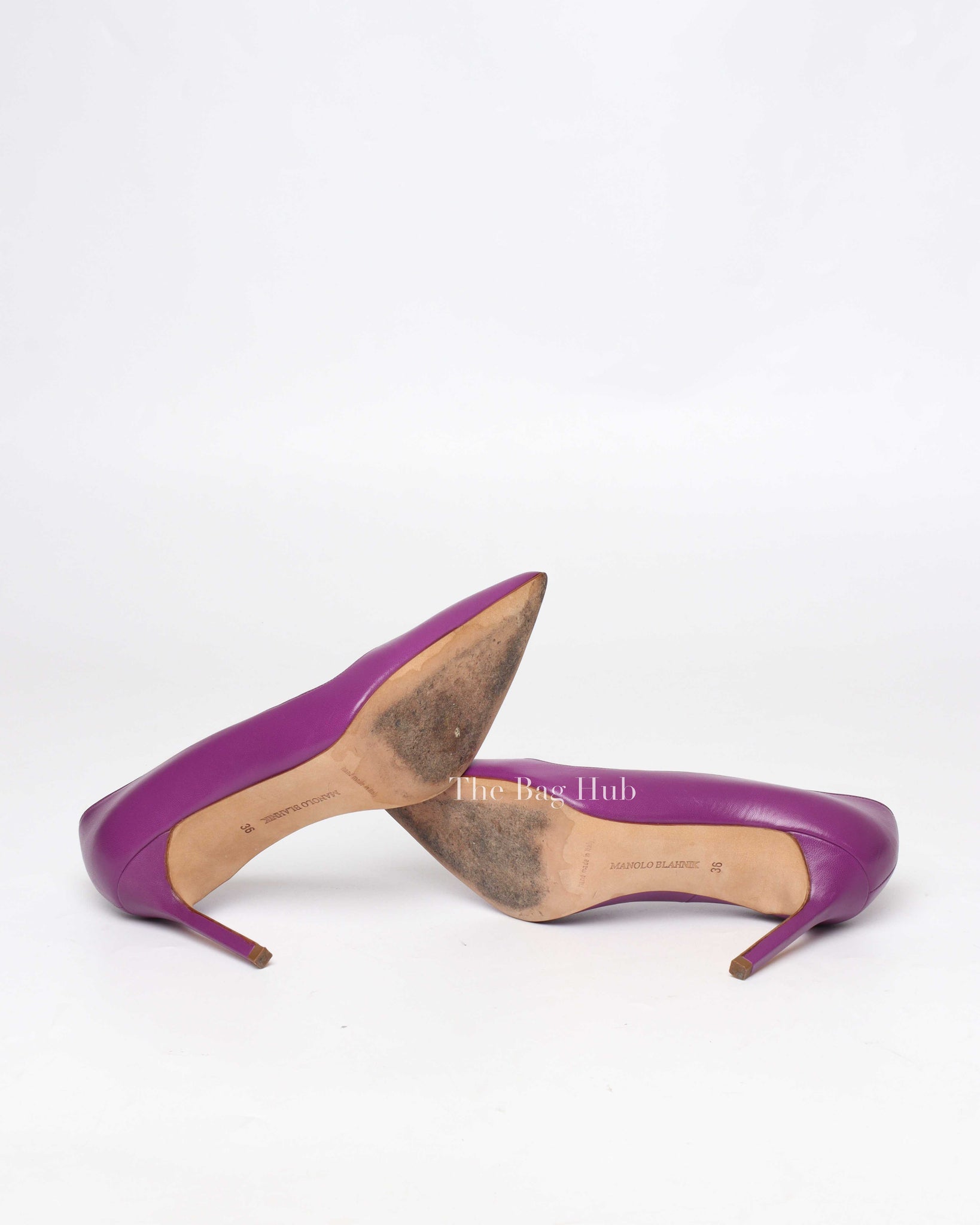 Manolo Blahnik Violet Leather BB Pumps Size 36-7