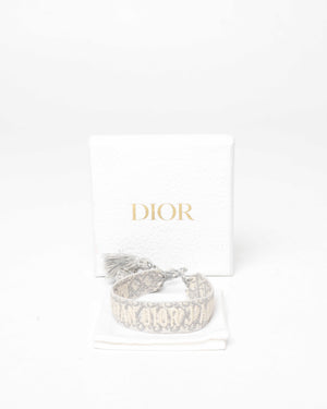 Dior Grey Cotton Embroidery J'adior Bracelet-8