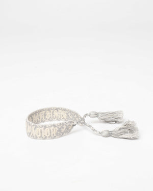 Dior Grey Cotton Embroidery J'adior Bracelet-5