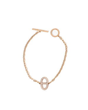 Hermes 18K Rose Gold Chaine D'Ancre Contour 0.16ct Bracelet-2