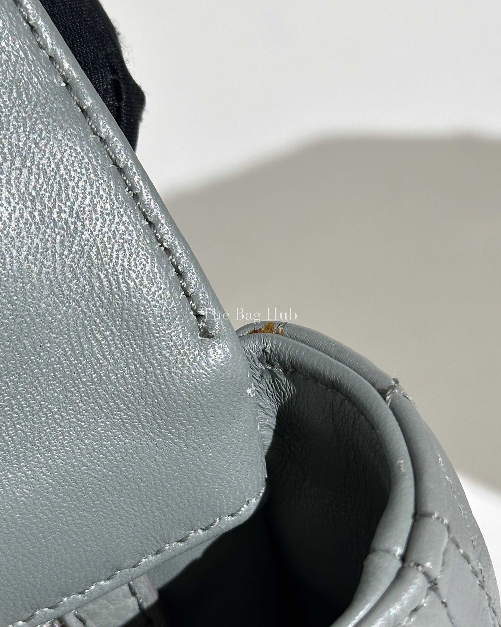 Dior Stone Gray Supple Cannage Calfskin Small Caro Bag-19