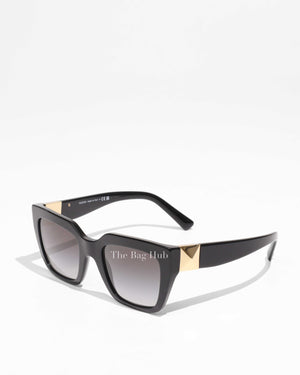 Valentino Garavani Black Roman Stud Squared Sunglasses-1