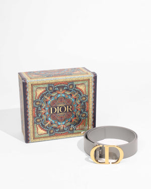 Dior Grey Leather 30 Montaigne Belt Size 80-1