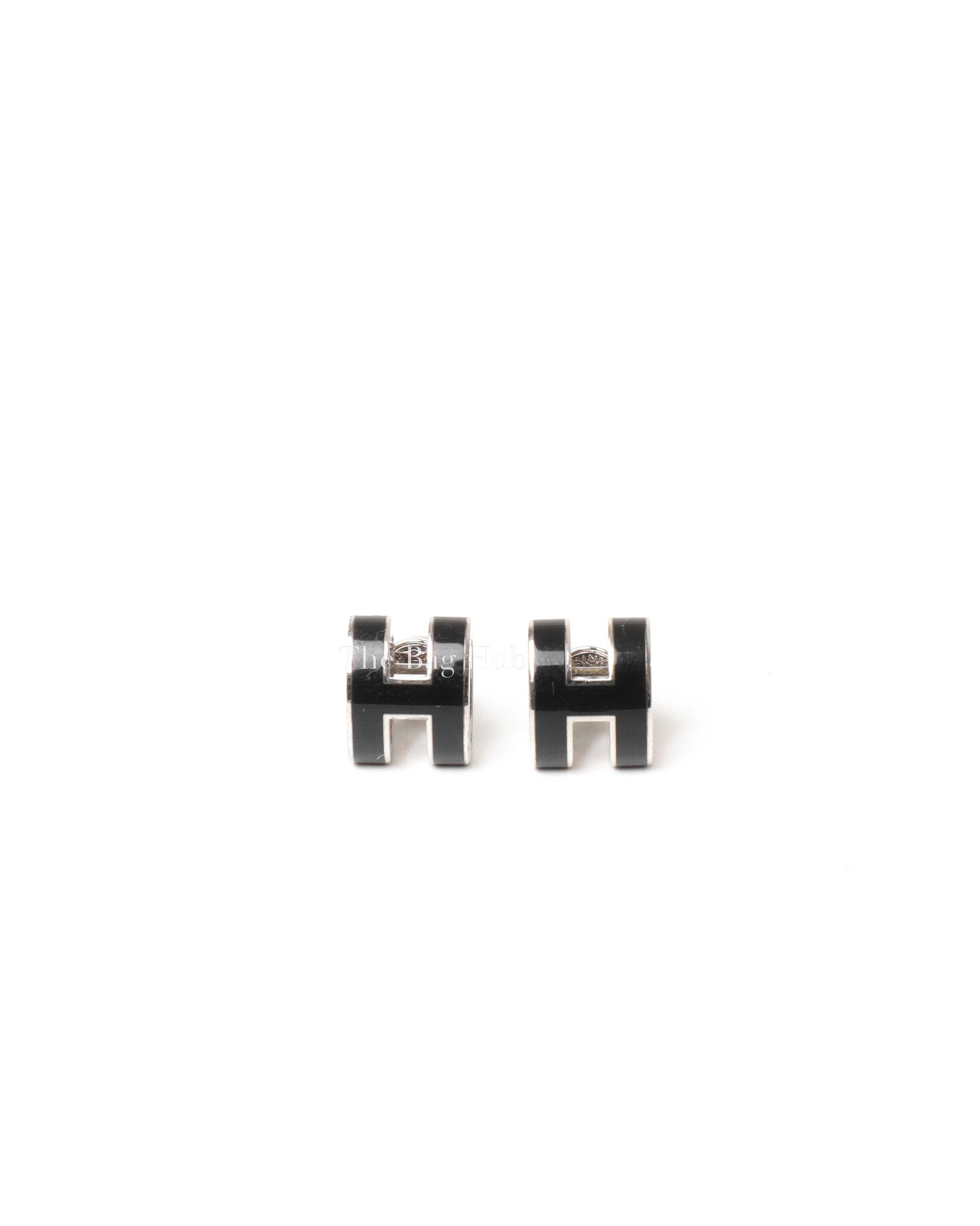 Hermes Black Pop H Necklace & Earrings Set PHW-3
