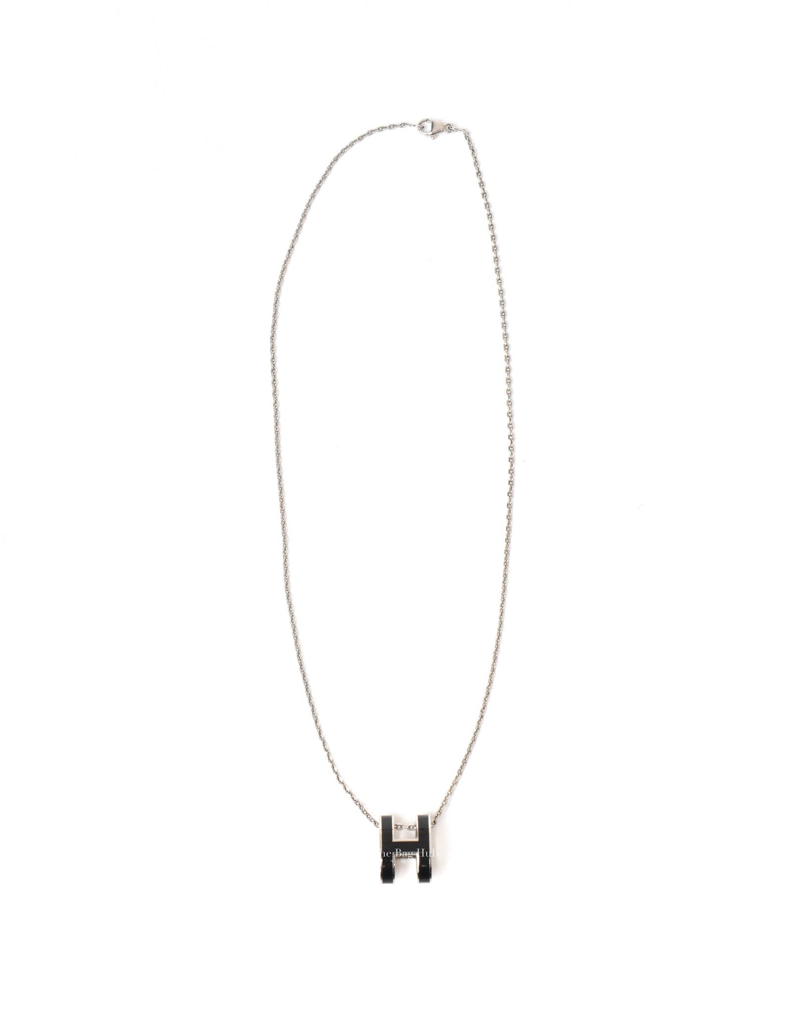 Hermes Black Pop H Necklace & Earrings Set PHW-5