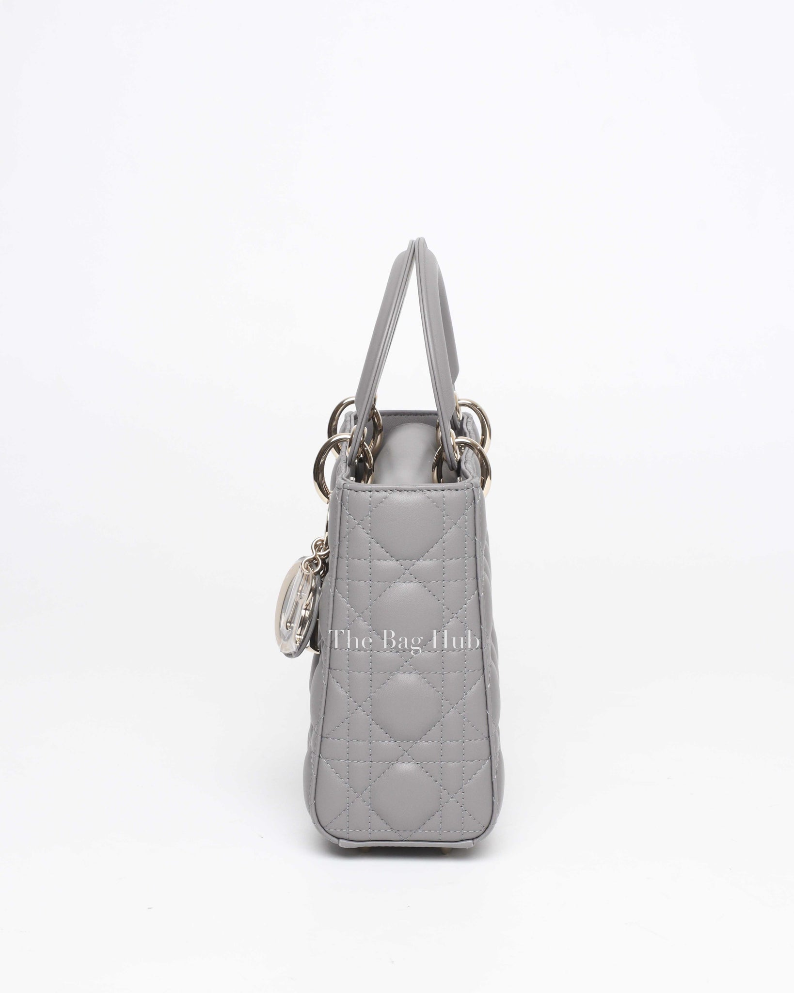Dior Gray Leather Cannage Small ABCDior Lady Dior Bag