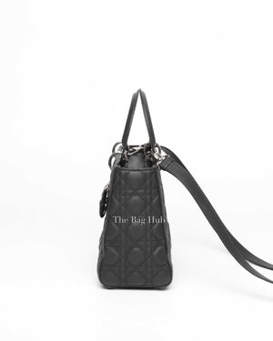 Dior Black Grained Leather Cannage Medium Lady Dior Shoulder Bag-5
