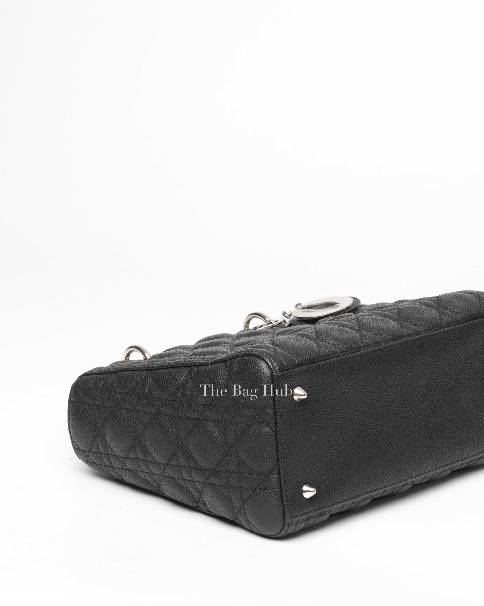 Dior Black Grained Leather Cannage Medium Lady Dior Shoulder Bag-7