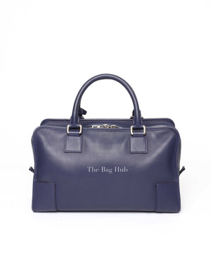 Loewe Navy Blue Leather Medium Amazona Bag-3