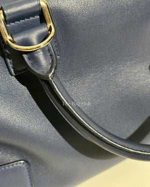 Loewe Navy Blue Leather Medium Amazona Bag-17