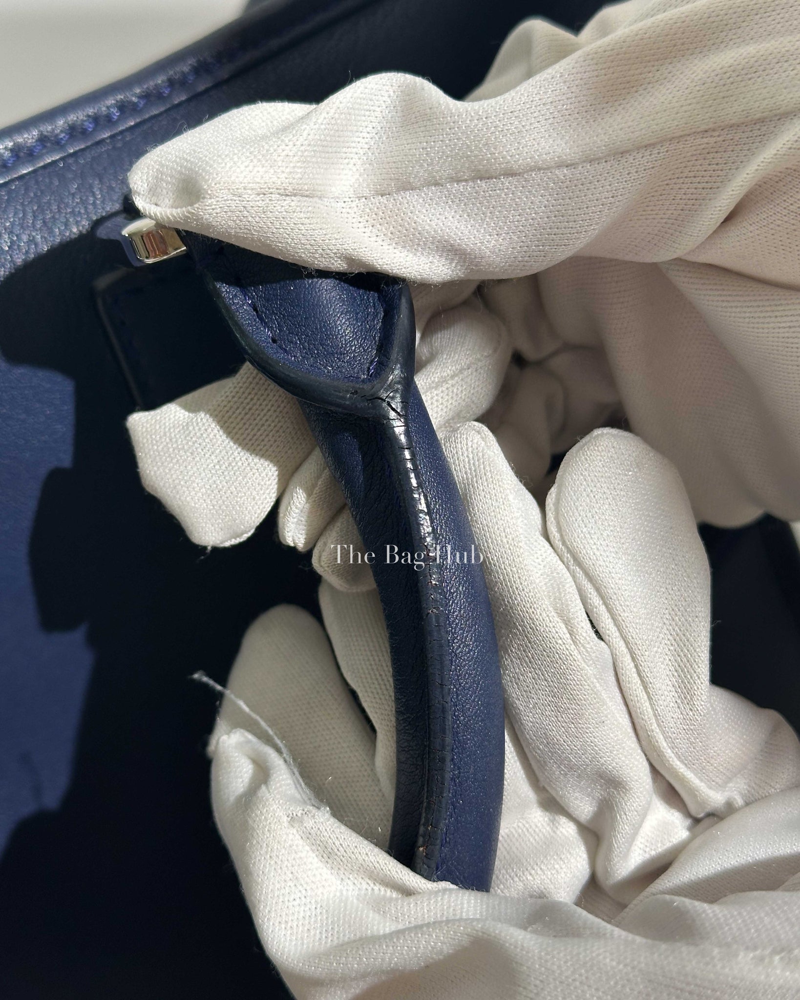 Loewe Navy Blue Leather Medium Amazona Bag-18