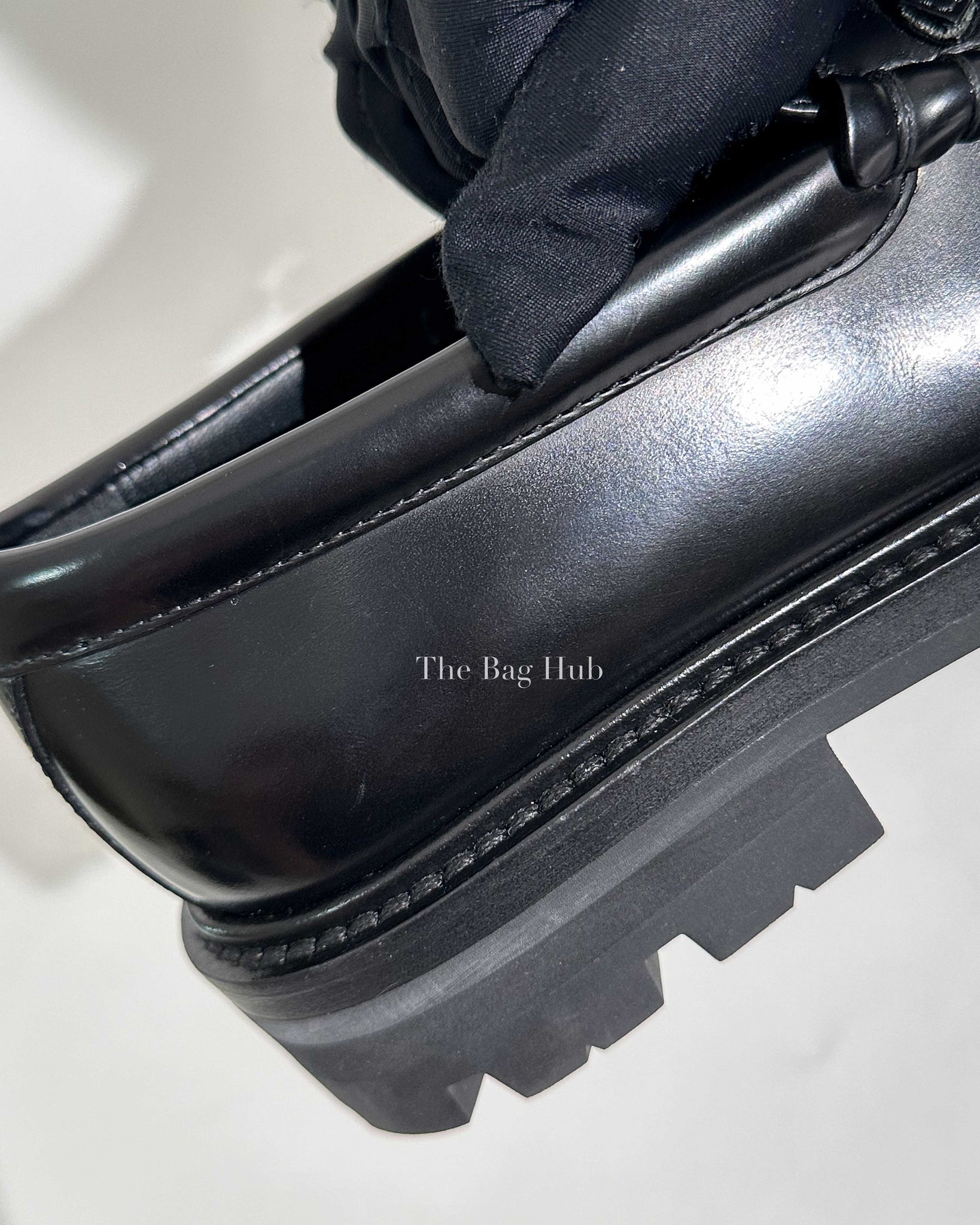 Celine Black Margaret with Triomphe chain in Polished Bull Women's Loafer Size 37