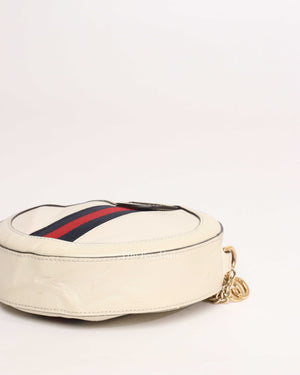 Gucci White Leather Round Ophidia Bag-10