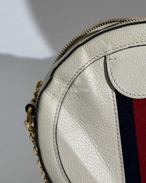 Gucci White Leather Round Ophidia Bag-14