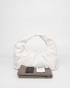 Bottega Veneta White Leather The Pouch Shouder Bag-13