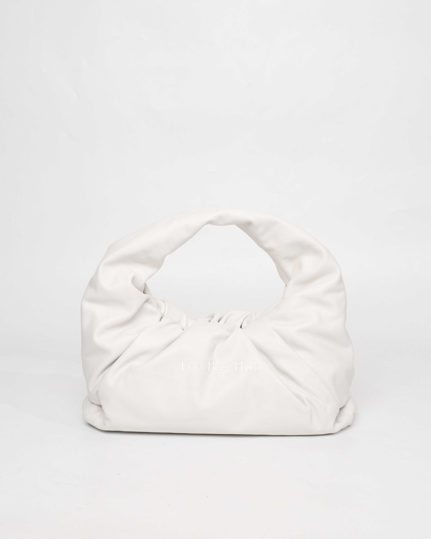 Bottega Veneta White Leather The Pouch Shouder Bag-2